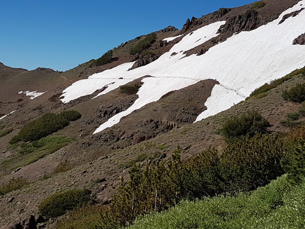 Long snow field