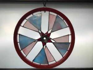 Up-cycled childs bike wheel