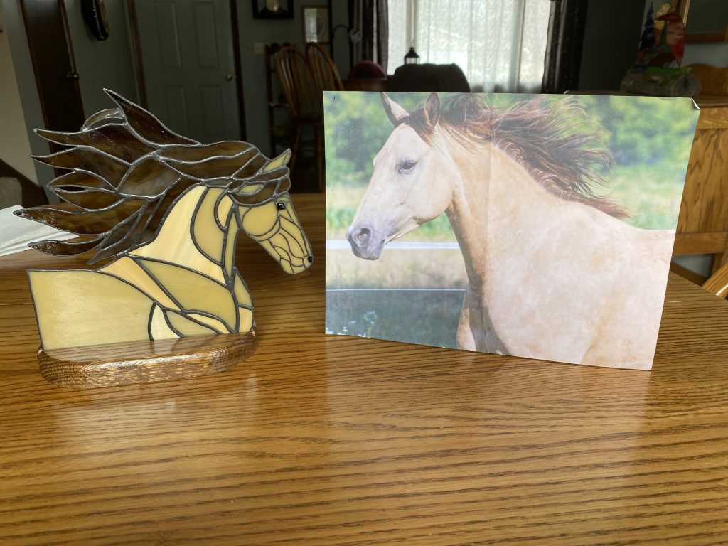 Horse stained glass piece