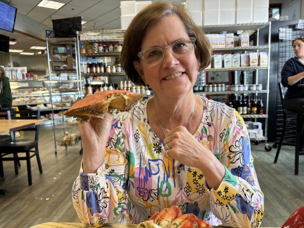 Woman with crab