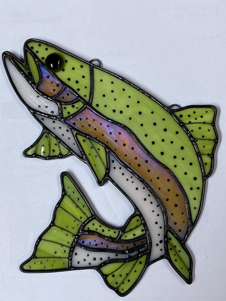 Trout stained glass