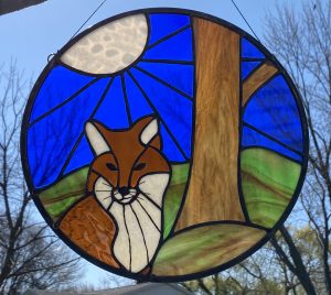 Stained Glass Fox at Night